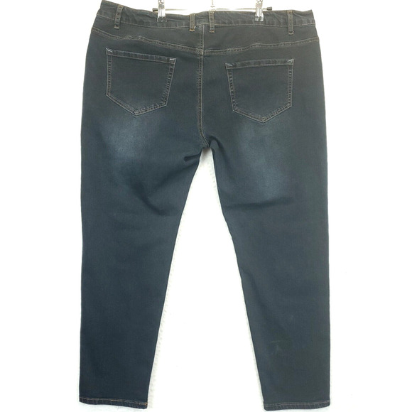 Cotton Farm Skinny Jeans Women 20 Mid Rise Blue Stretch Dark Wash 5 Pockets - Picture 2 of 13